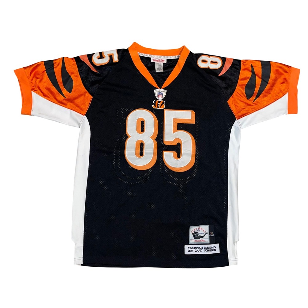 Mitchell & Ness Chad Johnson Cincinnati Bengals Jersey Mens 52 Black Orange 85